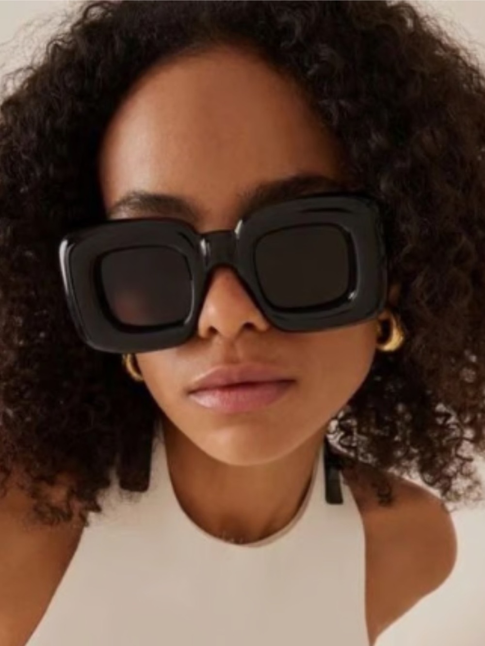 Loewe Inflated Black Oversized Square Sunglasses
